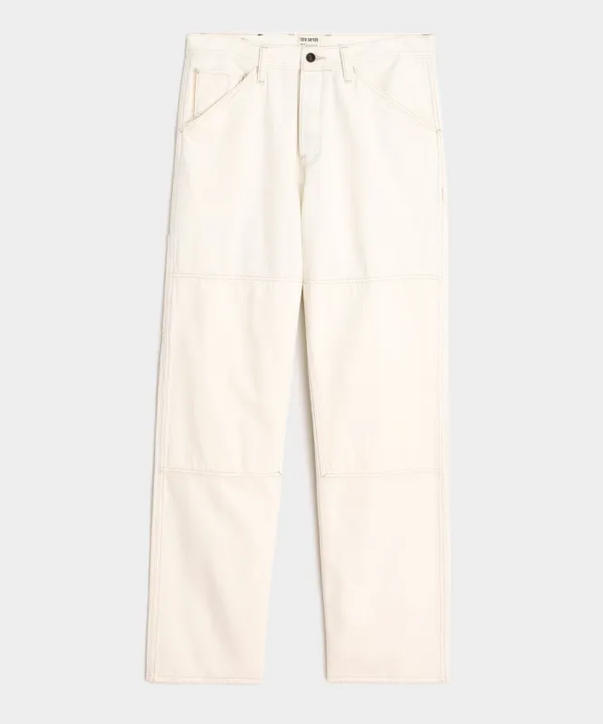 Relaxed Selvedge Carpenter Jean in White sold by Todd Snyder