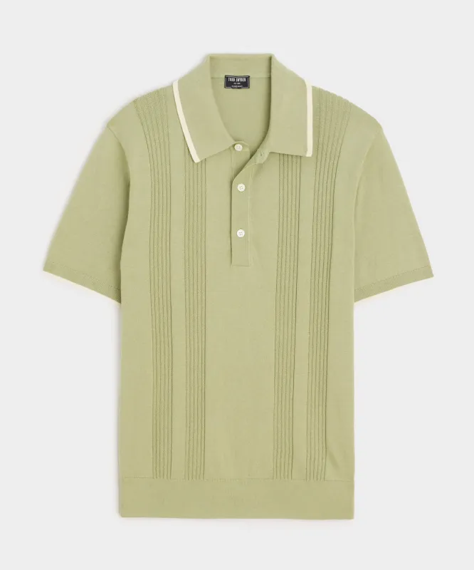 Silk-Cotton Tipped Sweater Polo sold by Todd Snyder