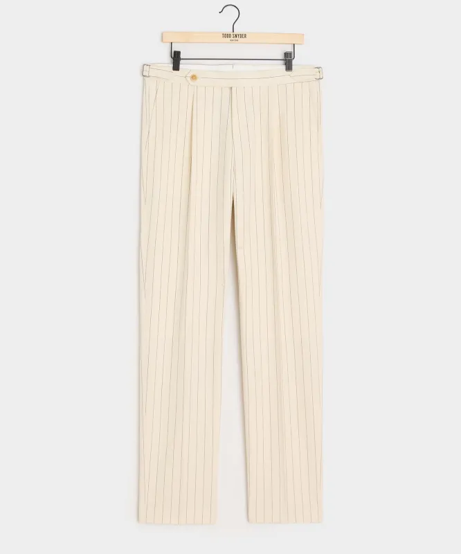 Italian Cotton Linen Striped Side Tab Trouser sold by Todd Snyder