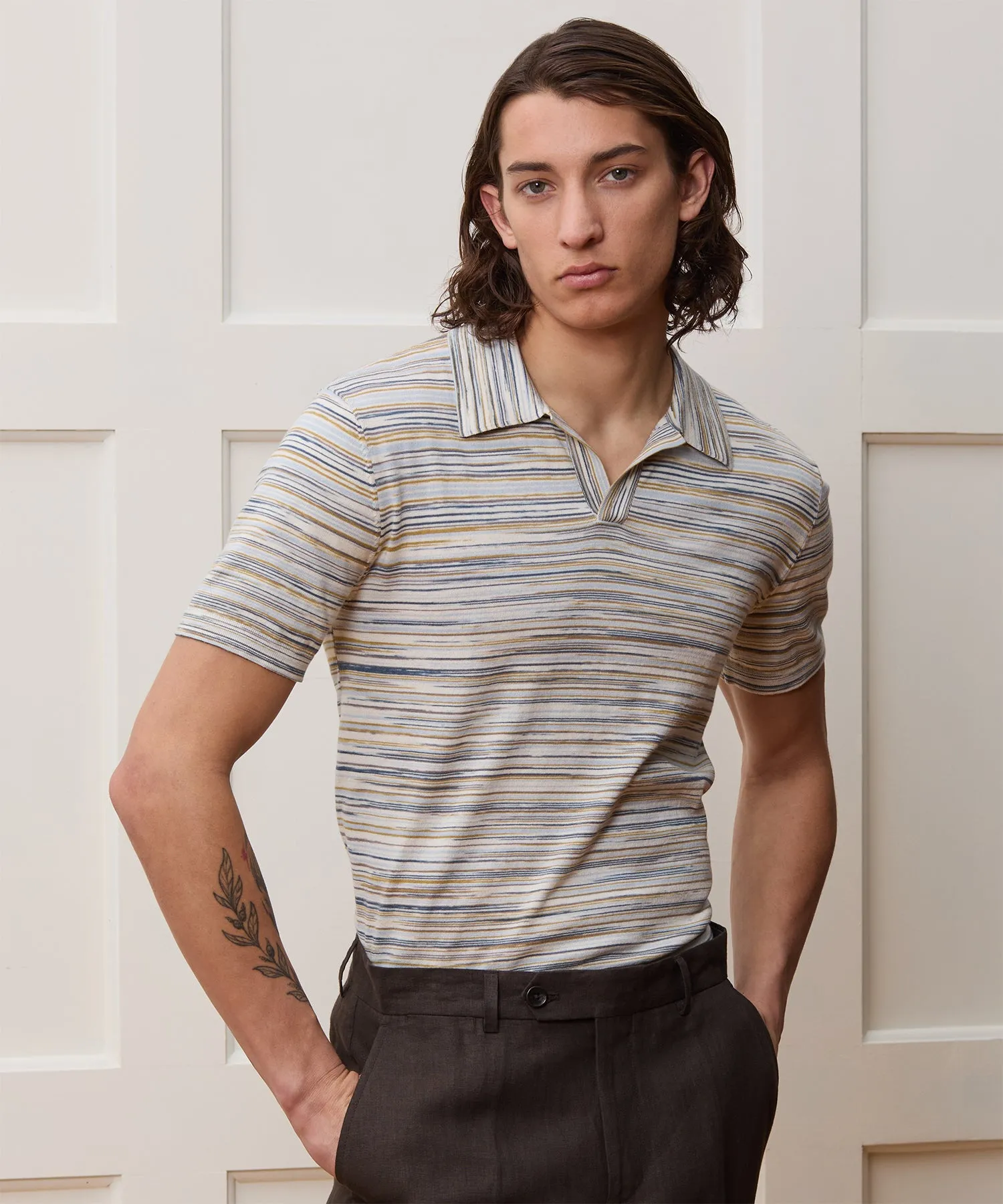 Cotton Space-Dyed Montauk Sweater Polo sold by Todd Snyder product image thumbnail 2