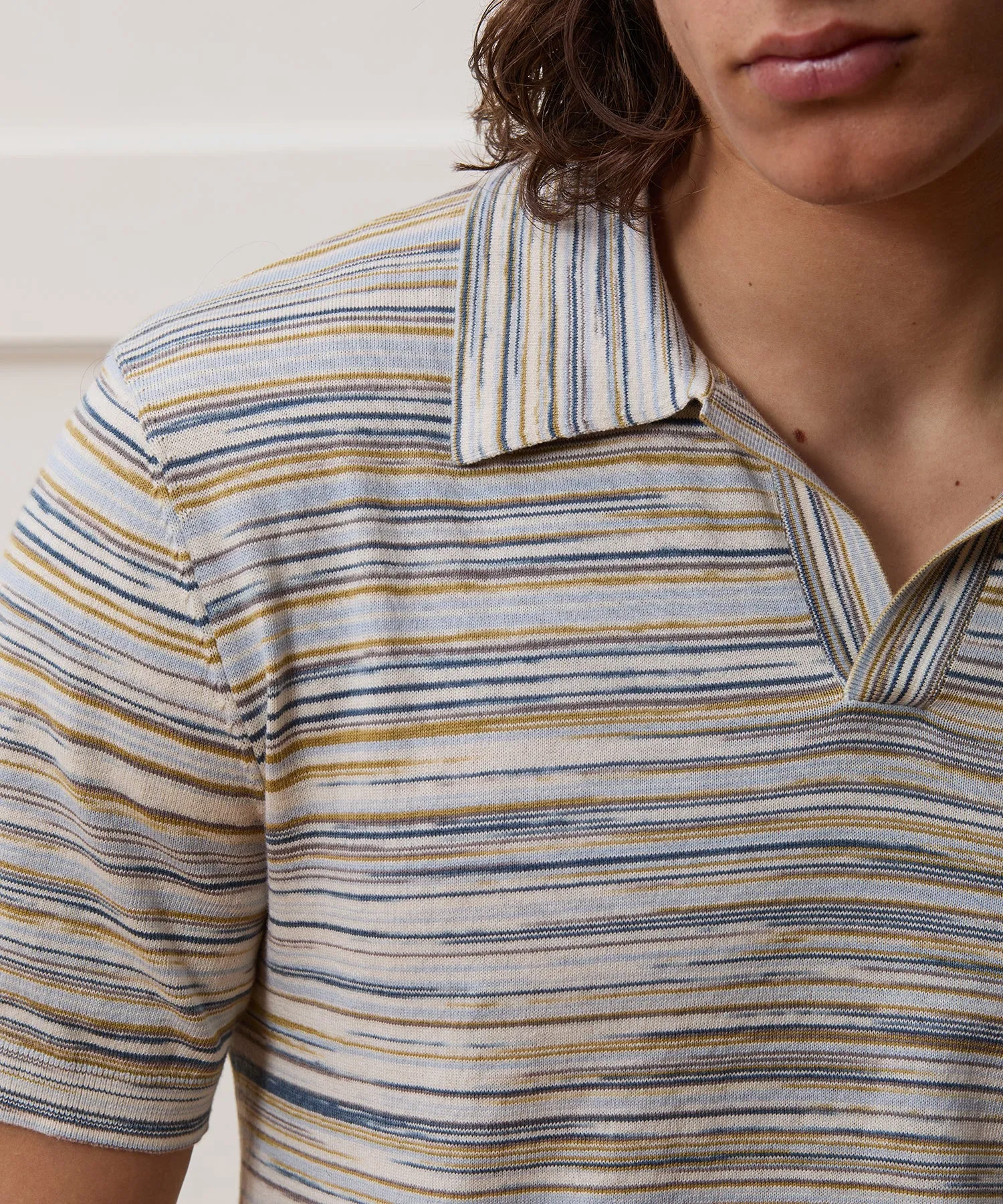 Cotton Space-Dyed Montauk Sweater Polo sold by Todd Snyder product image thumbnail 4