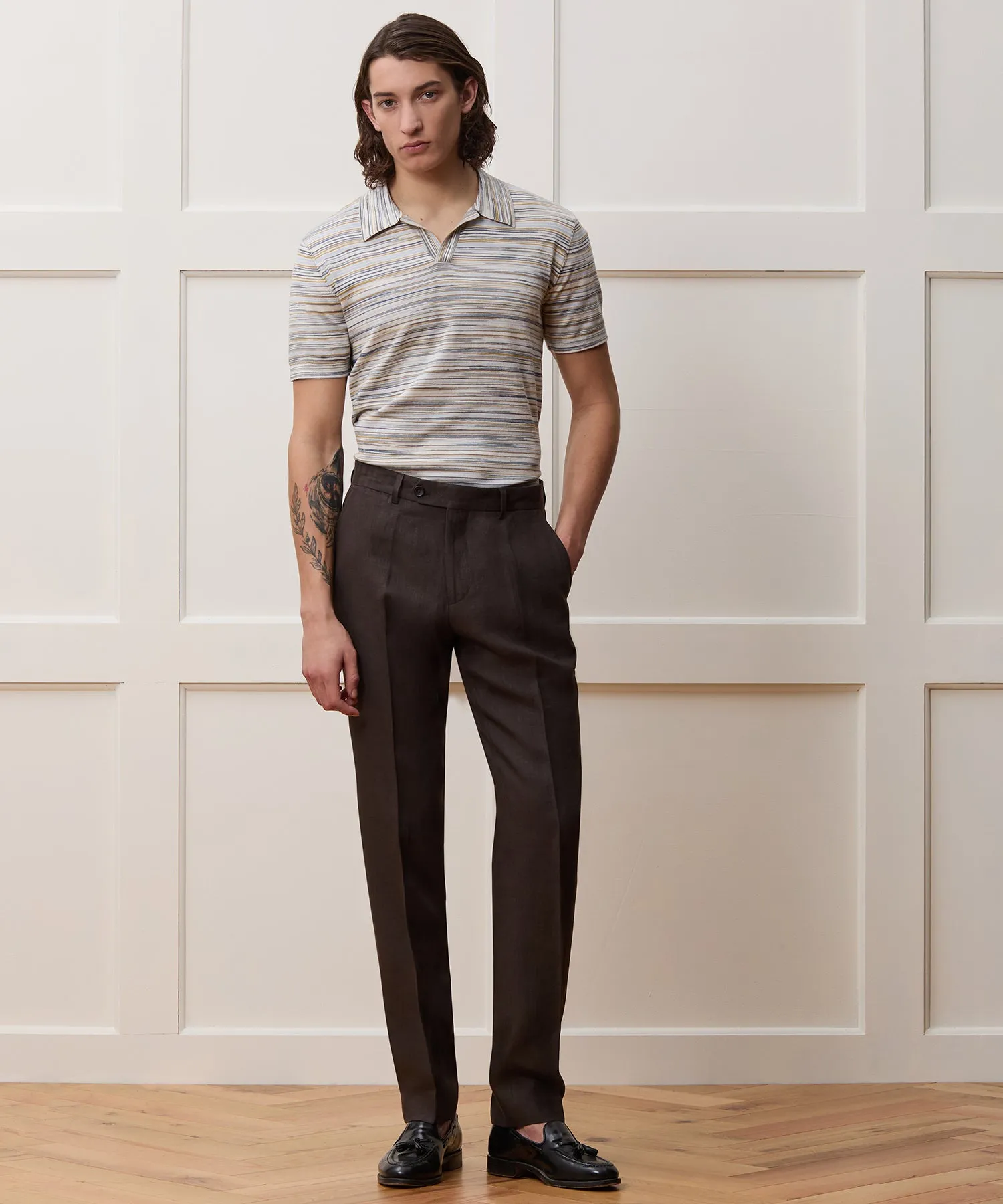 Cotton Space-Dyed Montauk Sweater Polo sold by Todd Snyder product image thumbnail 3