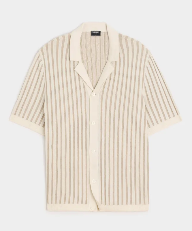 Cropped Silk-Cotton Bungalow Sweater Polo sold by Todd Snyder