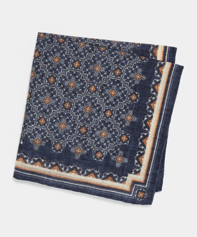 Lattice Geometric Pocket Square sold by Todd Snyder