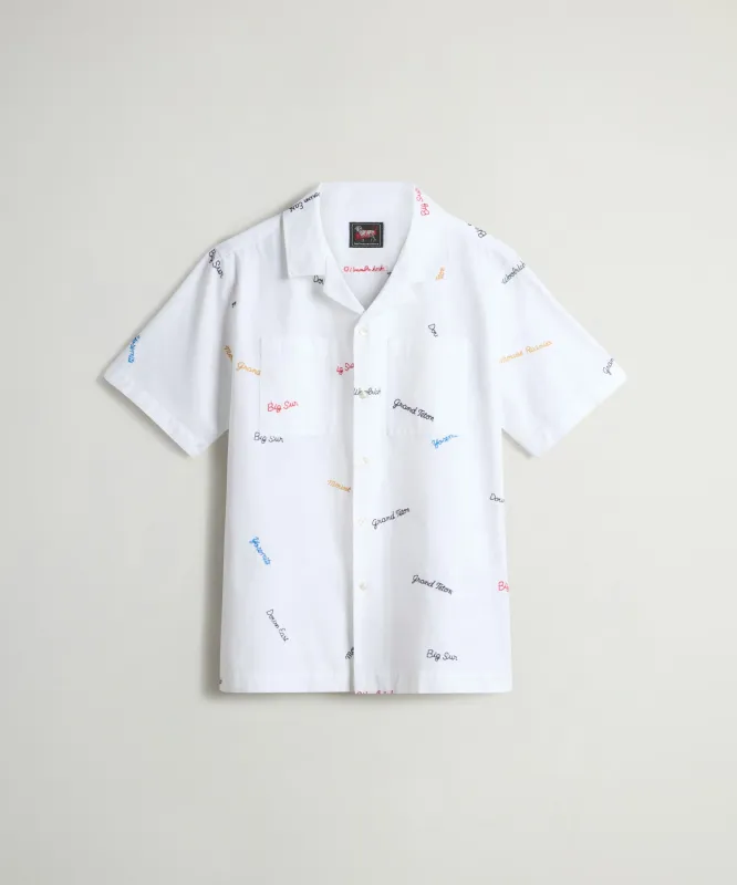 Todd Snyder x Woolrich Embroidered Camp Collar Shirt sold by Todd Snyder