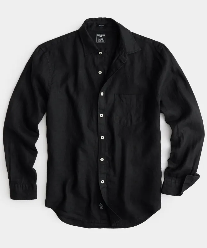 Slim Sea Soft Irish Linen Point Collar Shirt sold by Todd Snyder