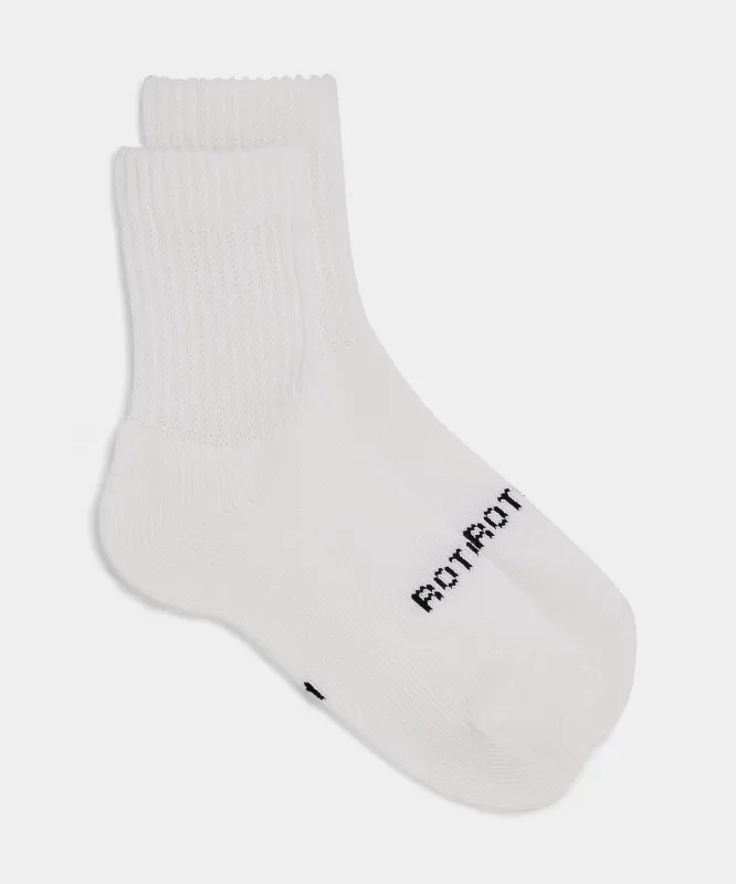 RoToTo Organic Daily 3 Pack Mini Crew Socks in White sold by Todd Snyder