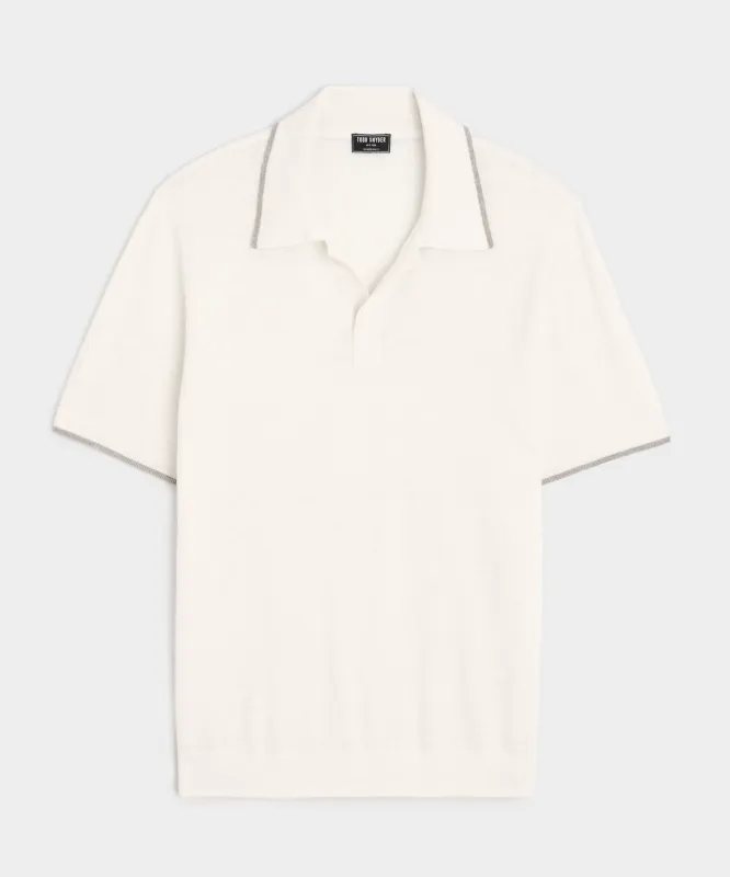 Silk-Cashmere Tipped Montauk Sweater Polo sold by Todd Snyder