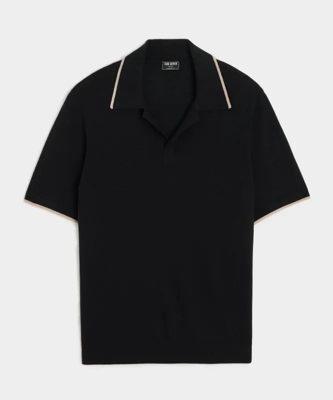 Silk-Cashmere Tipped Montauk Sweater Polo made by Todd Snyder