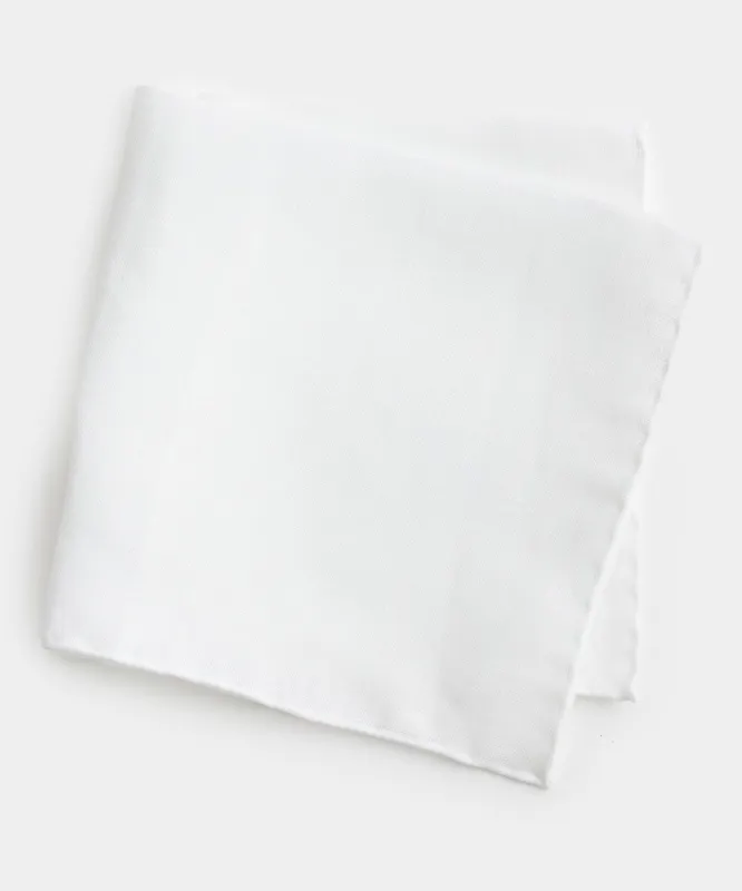 Italian Linen Pocket Square in White made by Todd Snyder