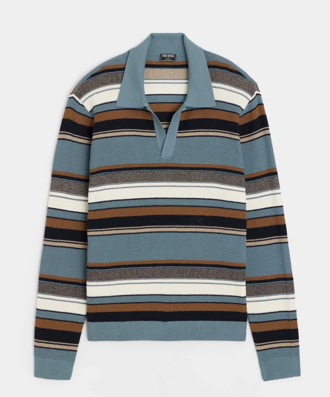 Relaxed Silk-Cotton Montauk Sweater Polo sold by Todd Snyder