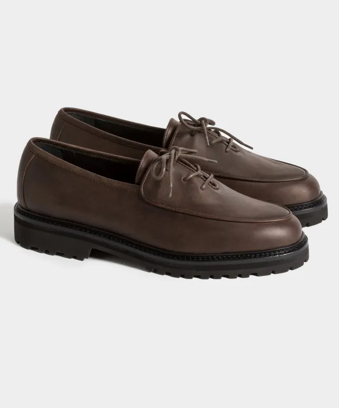 Jacques Solovière Fleurs Oiled Leather Lace-up Shoe sold by Todd Snyder