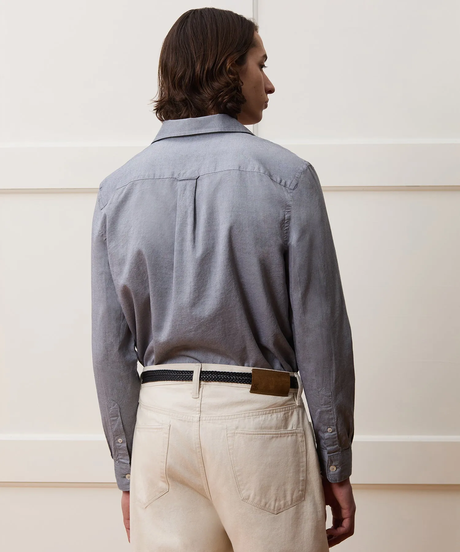 Cropped Cotton Oxford Camp Collar Shirt sold by Todd Snyder product image thumbnail 4
