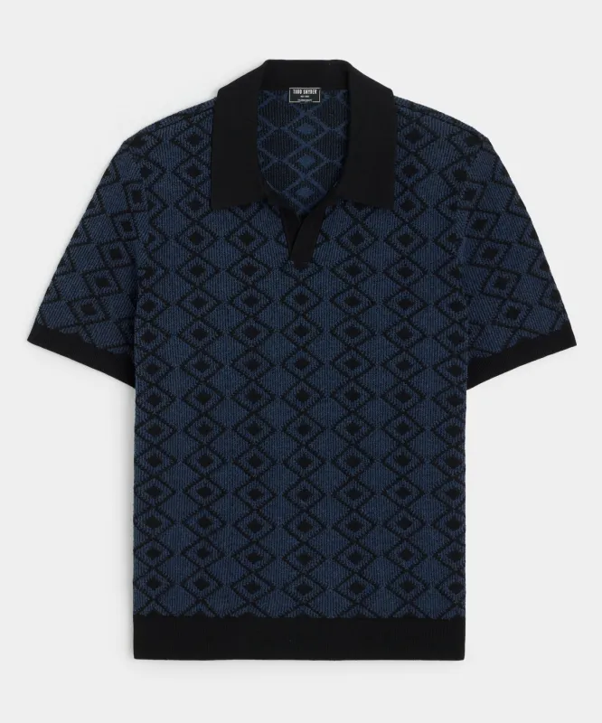 Boucle Diamond Montauk Sweater Polo sold by Todd Snyder