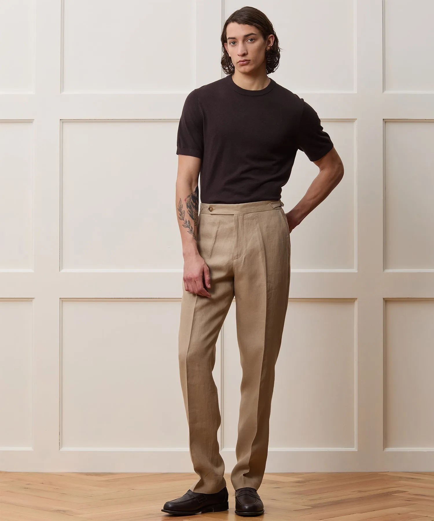 Italian Linen Side Tab Trouser sold by Todd Snyder product image thumbnail 3