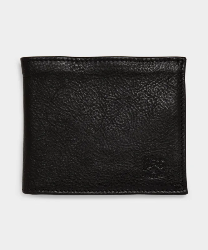 Il Bisonte Leather Bi-fold Wallet in Black sold by Todd Snyder