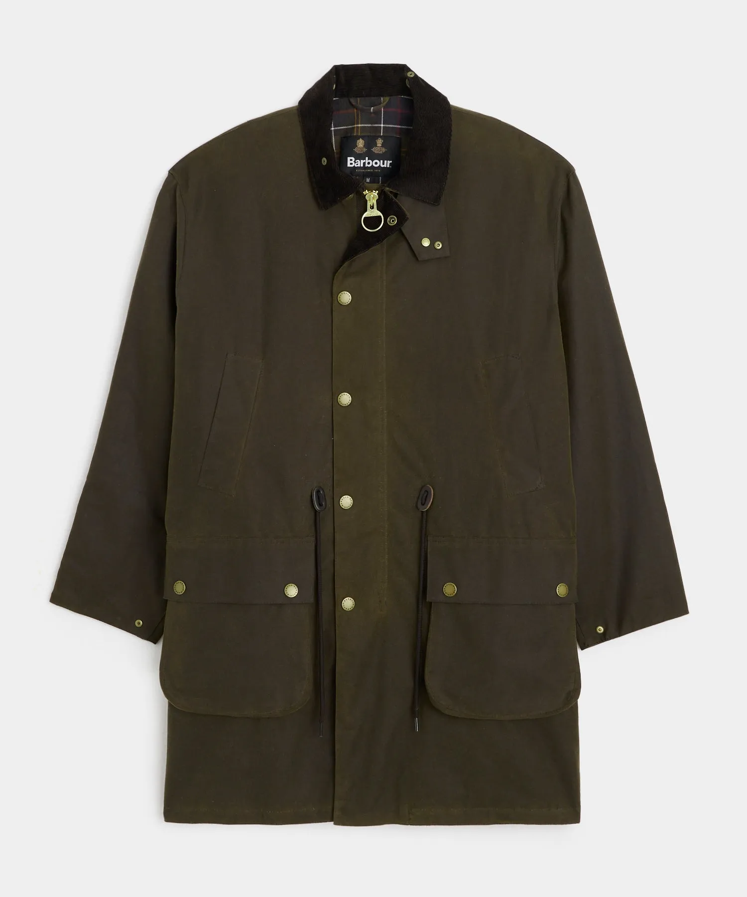 Barbour Bedale Wax Trench Coat in Olive sold by Todd Snyder