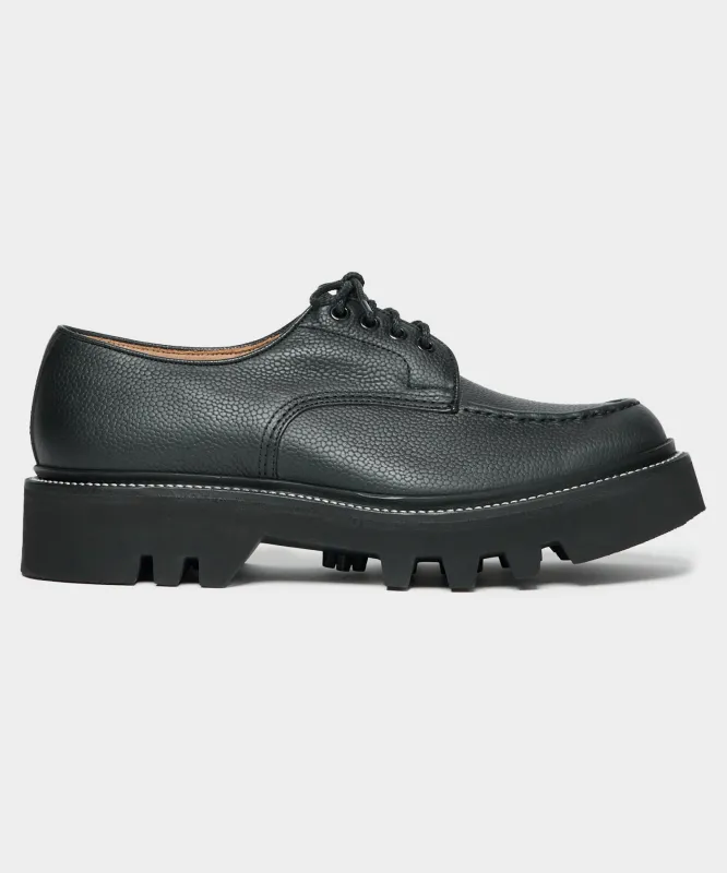 Todd Snyder x Tricker's Heath Derby Shoes in Black Scotch Grain Leather sold by Todd Snyder