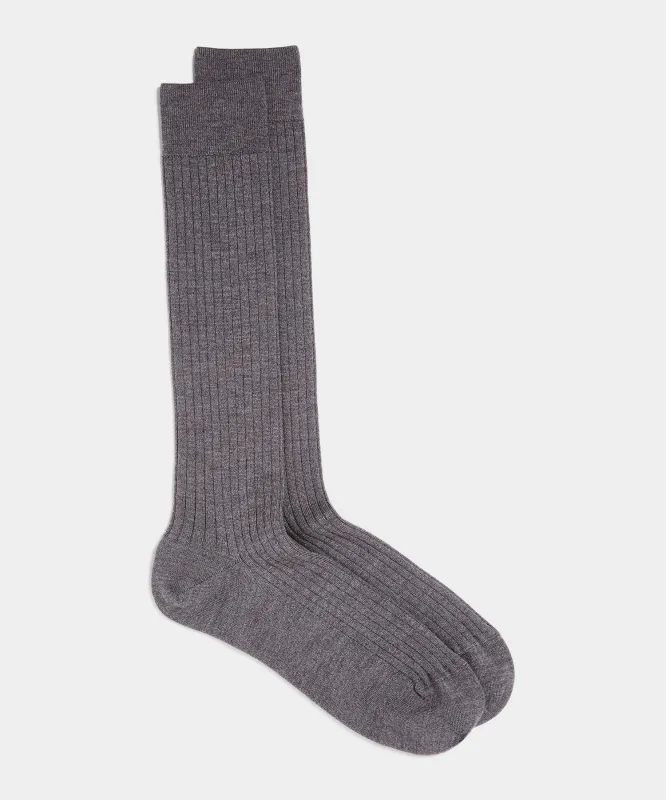 Merino Dress Sock in Grey sold by Todd Snyder