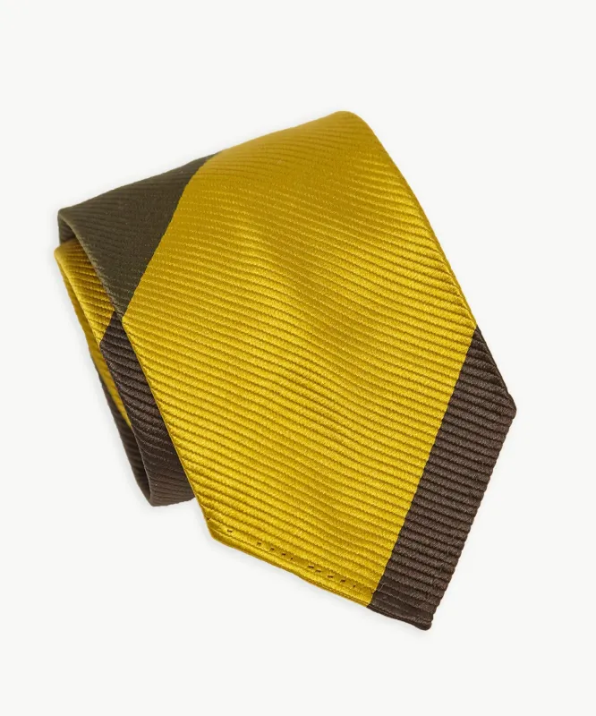 Drake's Turbo Stripe Silk Tie sold by Todd Snyder