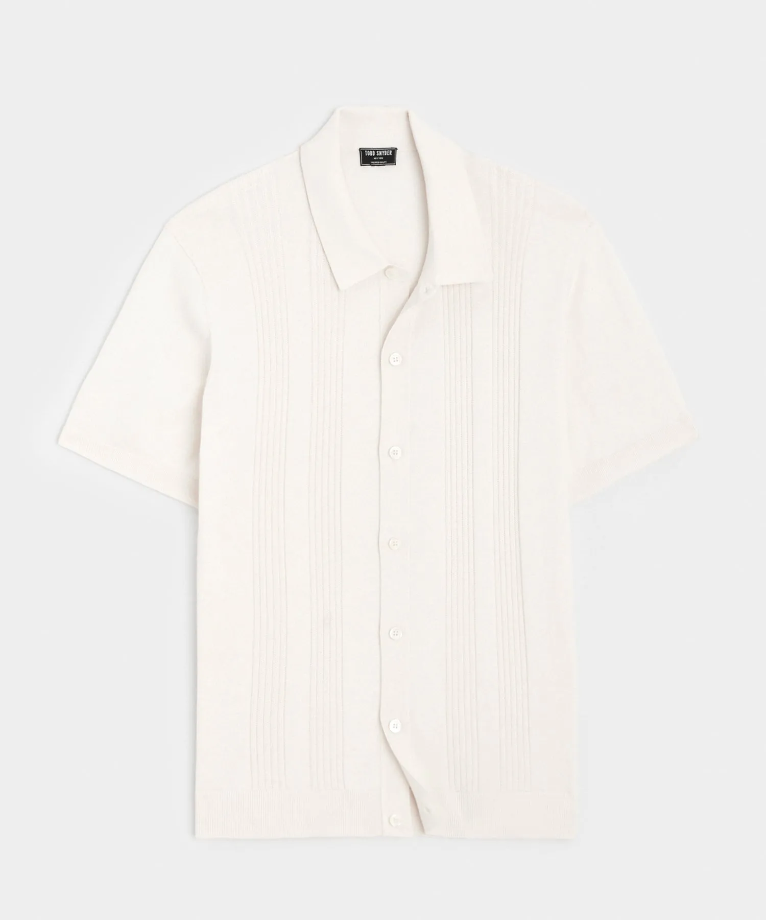 Silk-Cotton Ribbed Full-Placket Sweater Polo sold by Todd Snyder