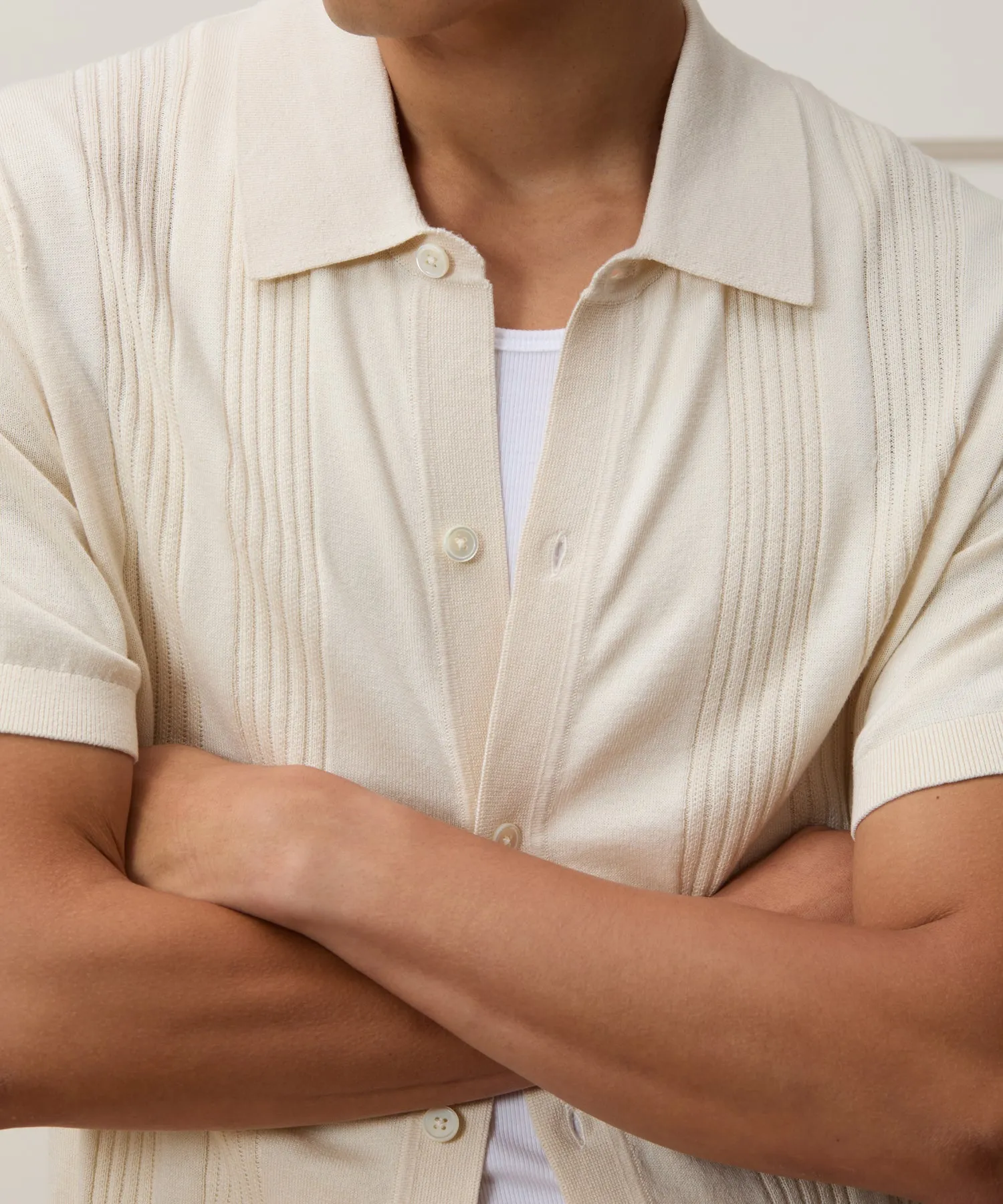 Silk-Cotton Ribbed Full-Placket Sweater Polo sold by Todd Snyder product image thumbnail 4