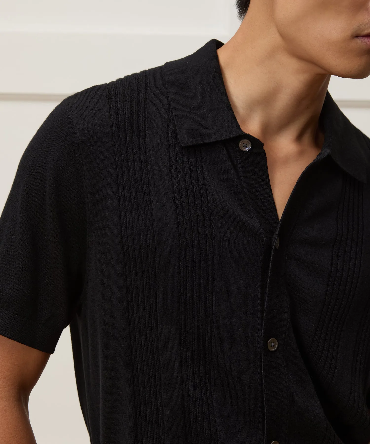 Silk-Cotton Ribbed Full-Placket Sweater Polo sold by Todd Snyder product image thumbnail 4