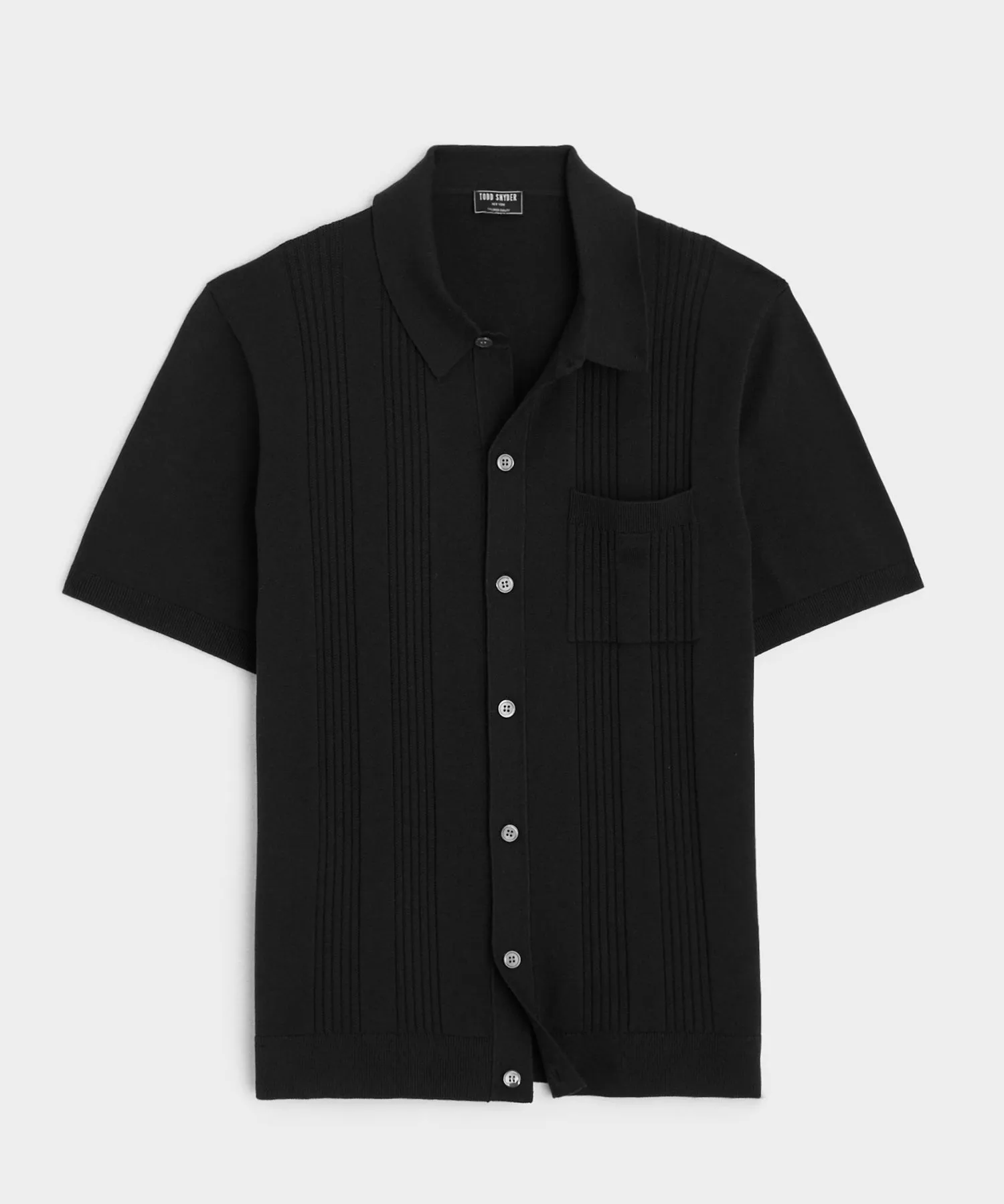 Silk-Cotton Ribbed Full-Placket Sweater Polo sold by Todd Snyder