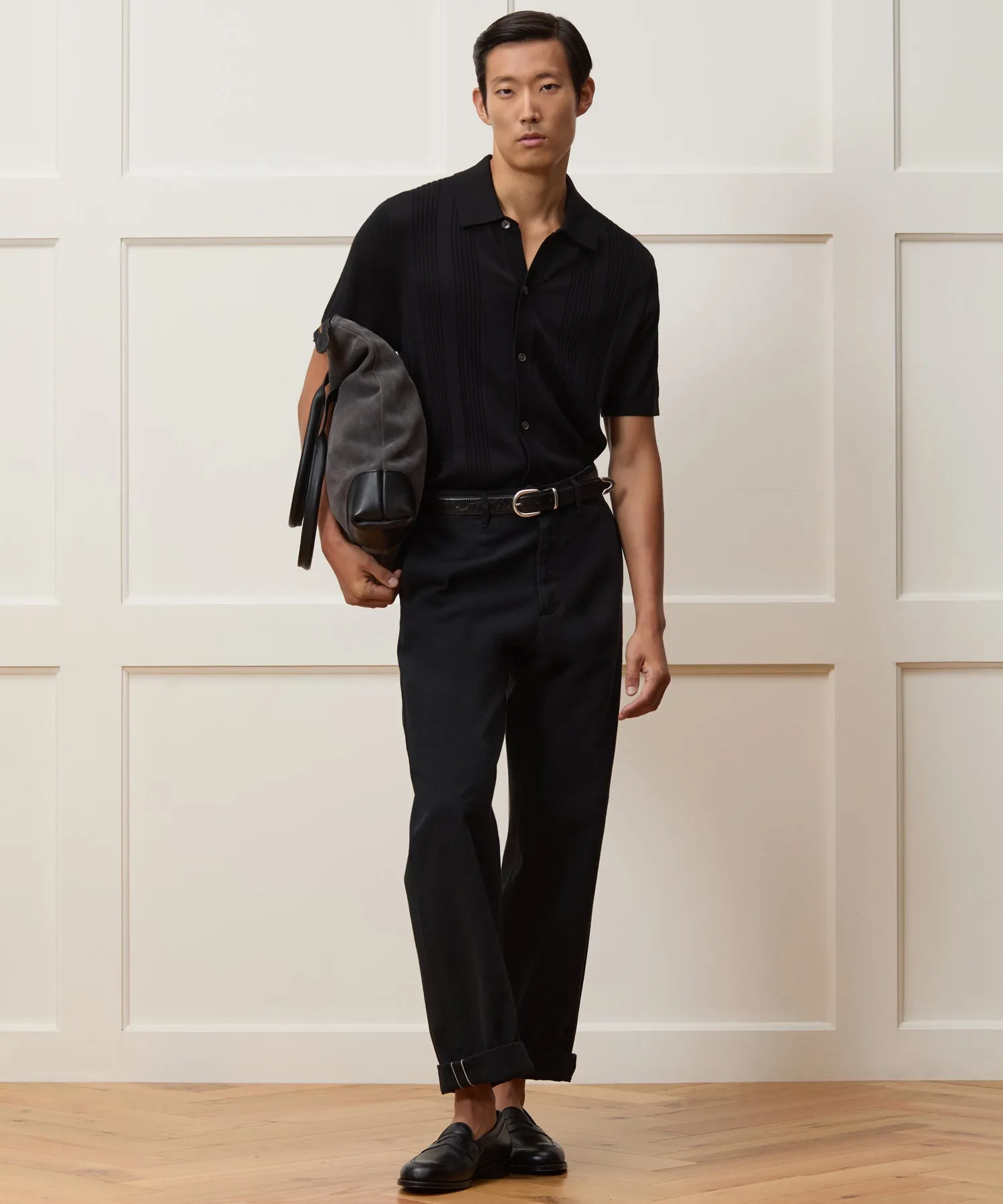 Silk-Cotton Ribbed Full-Placket Sweater Polo sold by Todd Snyder product image thumbnail 3