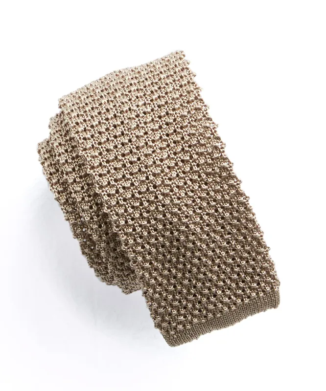 Classic Silk Knit Tie in Khaki sold by Todd Snyder