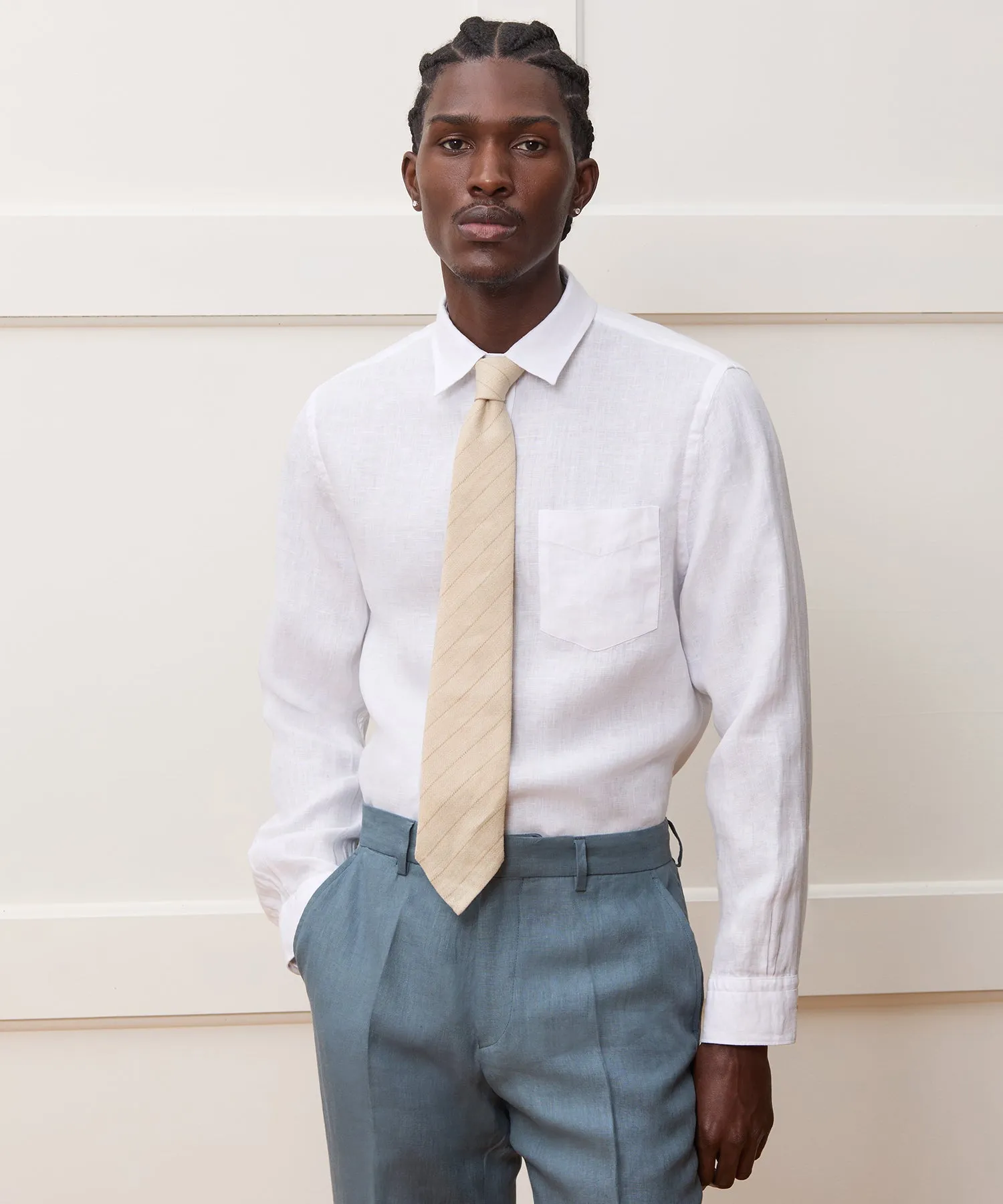 Slim Sea Soft Irish Linen Point Collar Shirt sold by Todd Snyder product image thumbnail 2