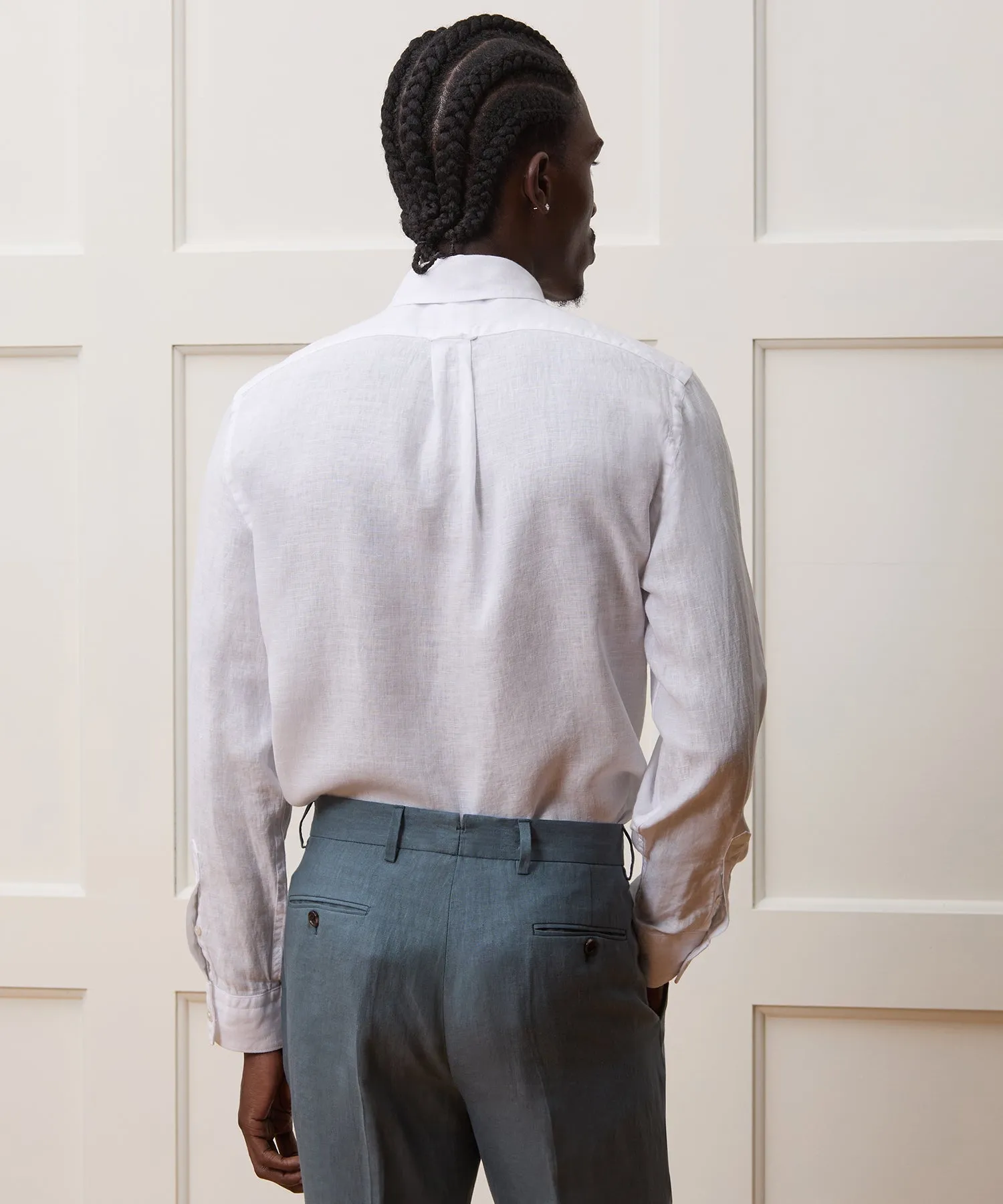 Slim Sea Soft Irish Linen Point Collar Shirt sold by Todd Snyder product image thumbnail 5