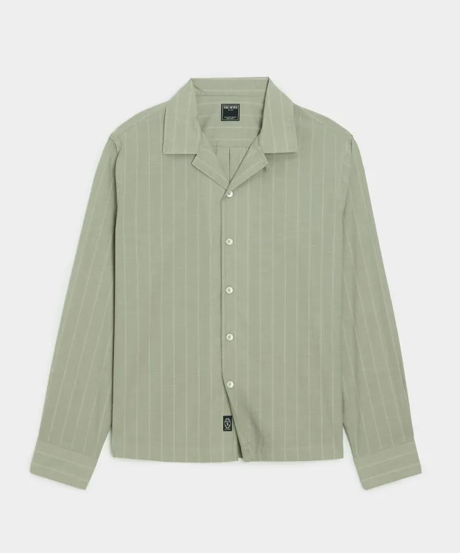 Brushed Poplin Camp Collar Shirt sold by Todd Snyder