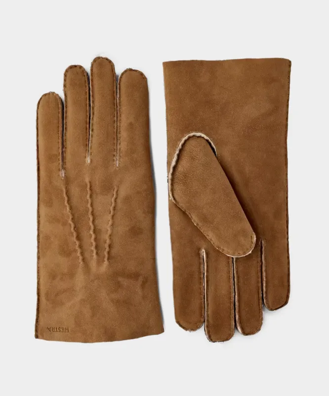 Hestra Bernard Shearling Glove in Cork sold by Todd Snyder