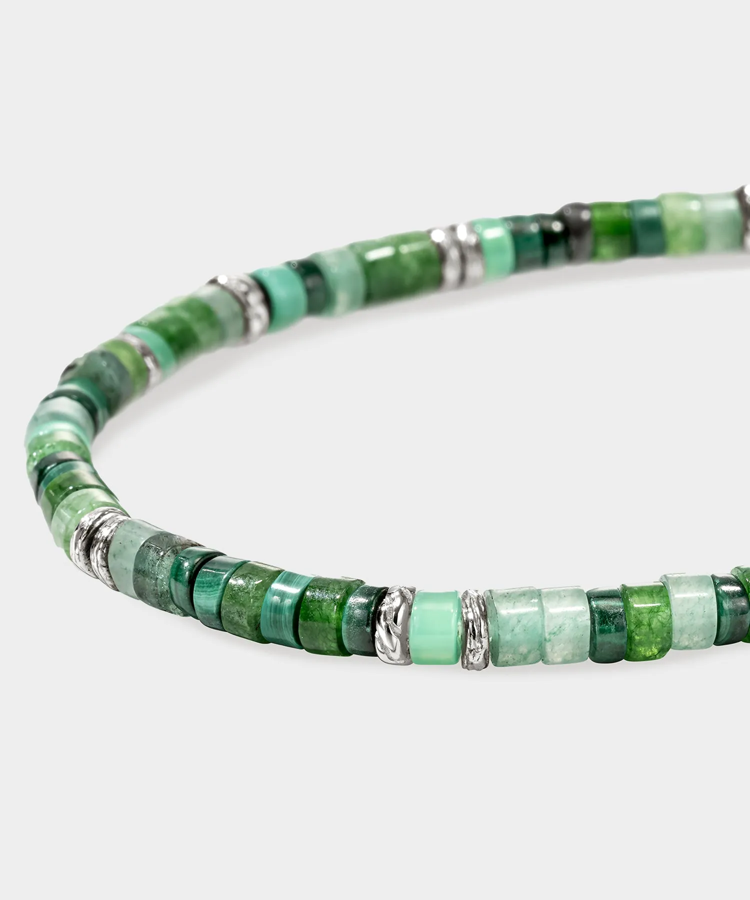 John Hardy Green Emerald Sterling Silver Heishi Bracelet sold by Todd Snyder product image thumbnail 2