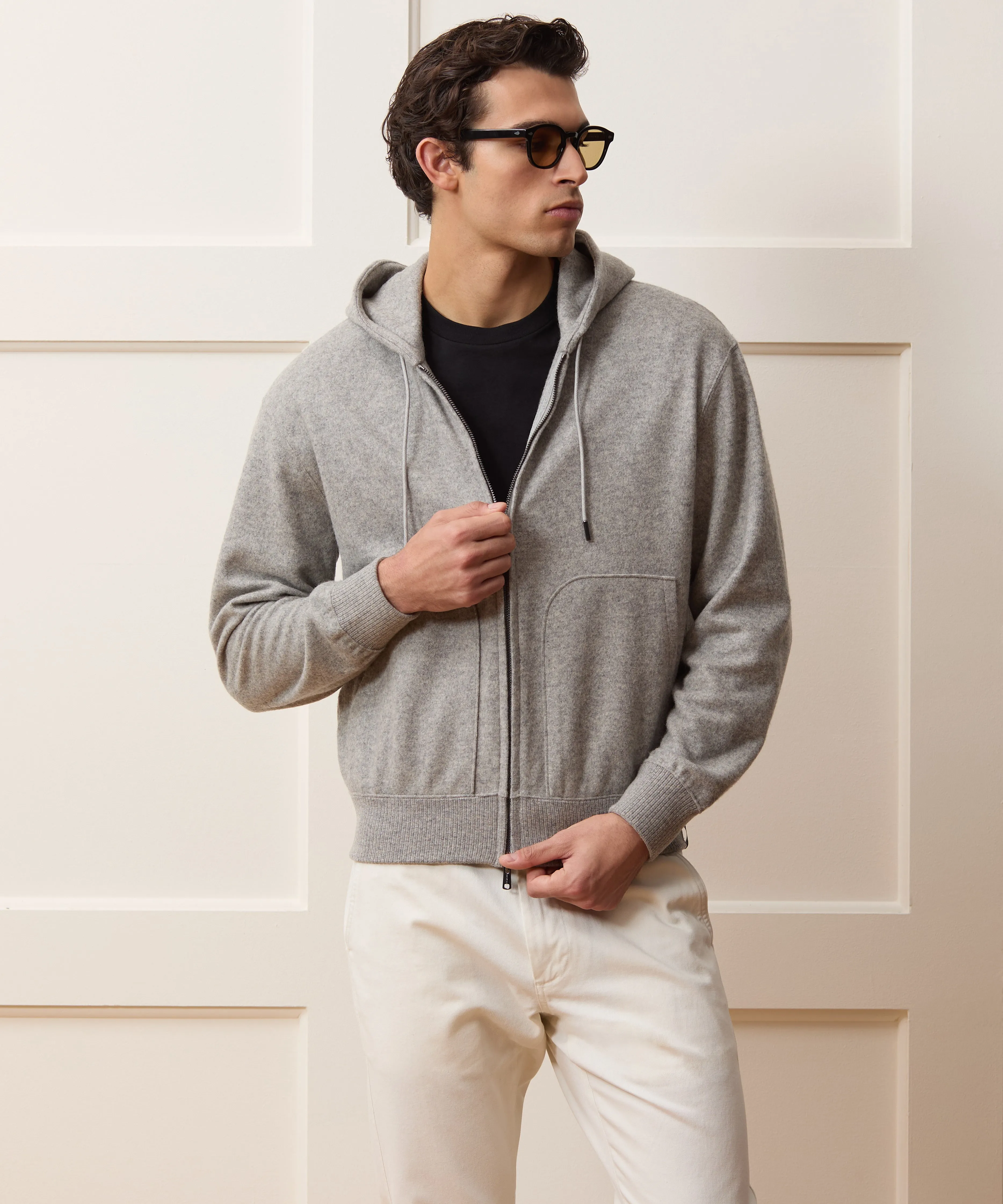 Camel-Cashmere Full-Zip Hoodie sold by Todd Snyder product image thumbnail 3