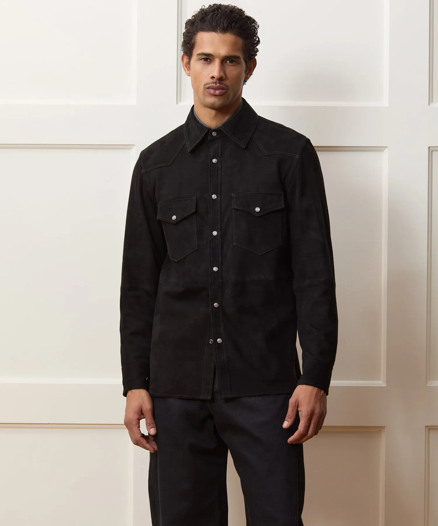 Italian Suede Western Shirt Jacket sold by Todd Snyder product image thumbnail 2