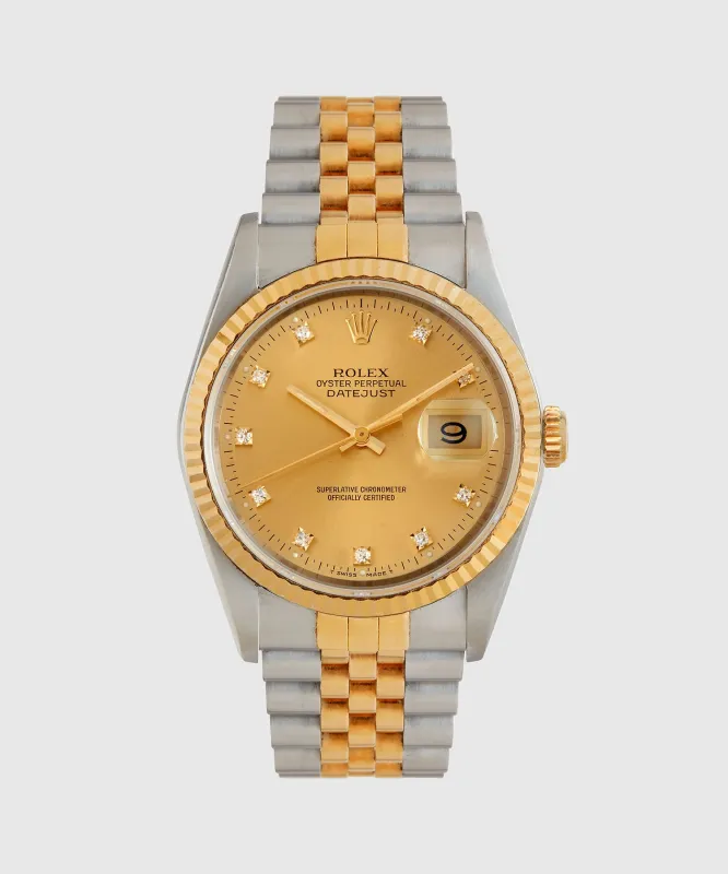 1991 Rolex Oyster Perpetual Datejust 2-Tone Diamond Jubilee Watch made by Todd Snyder