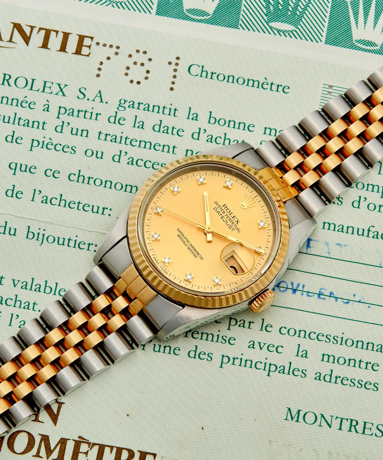 1991 Rolex Oyster Perpetual Datejust 2-Tone Diamond Jubilee Watch sold by Todd Snyder product image thumbnail 2