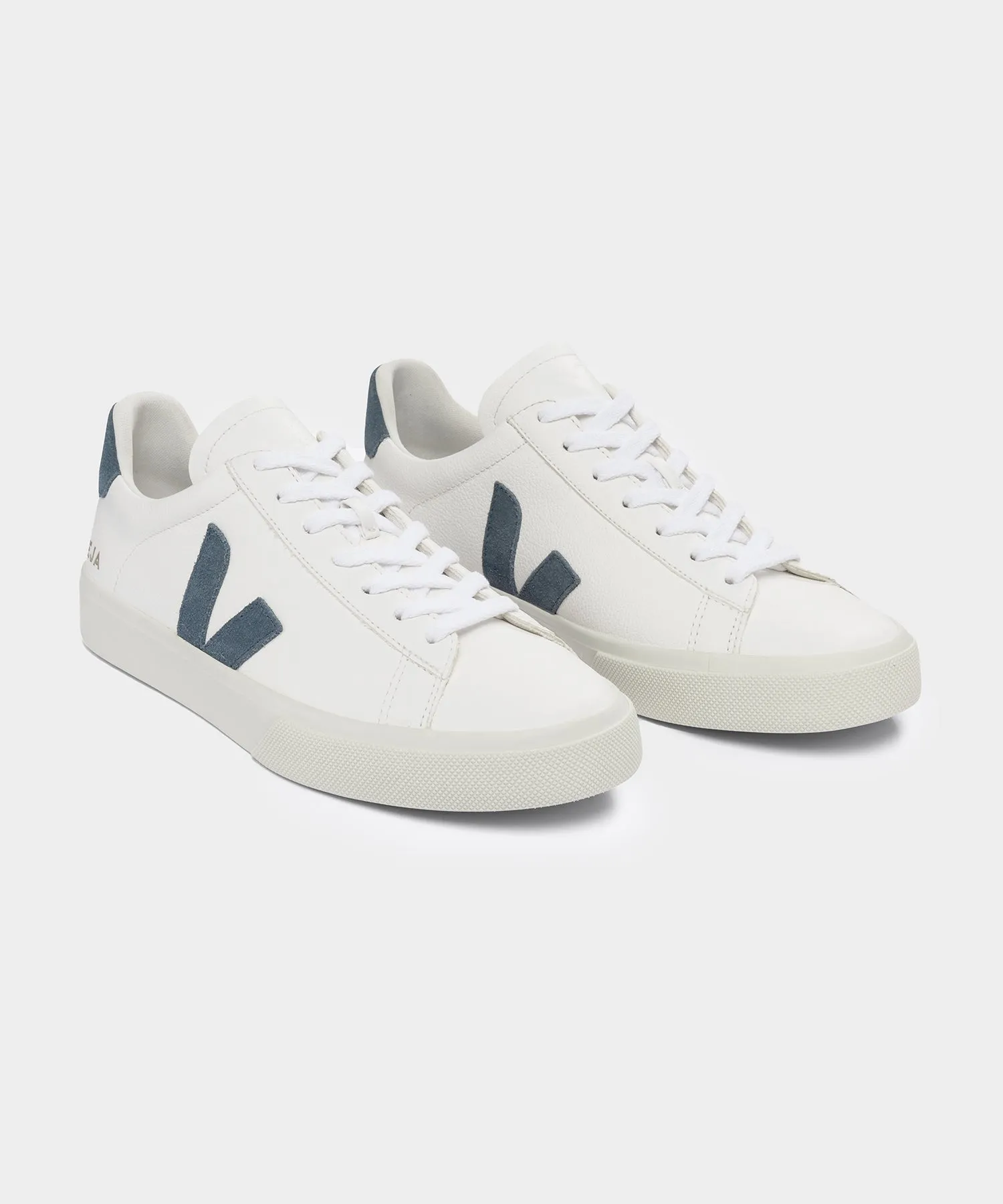 Veja Campo Low Top Leather Sneakers in White + California Blue sold by Todd Snyder product image thumbnail 2