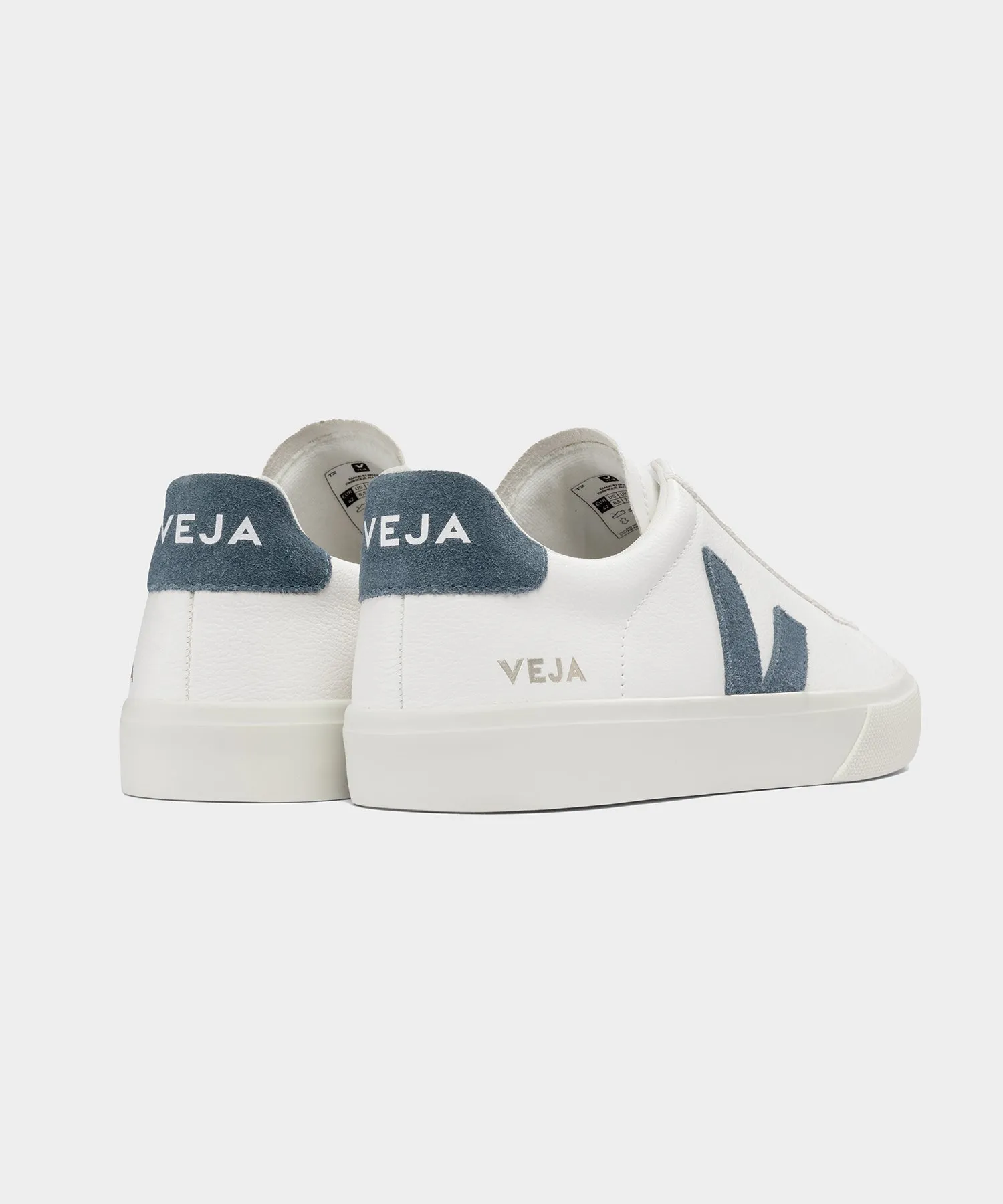 Veja Campo Low Top Leather Sneakers in White + California Blue sold by Todd Snyder product image thumbnail 3