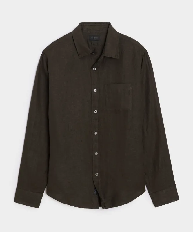 Slim Sea Soft Irish Linen Point Collar Shirt made by Todd Snyder