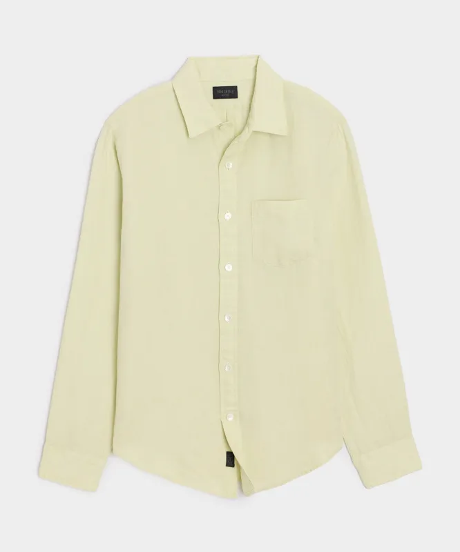 Slim Sea Soft Irish Linen Point Collar Shirt made by Todd Snyder