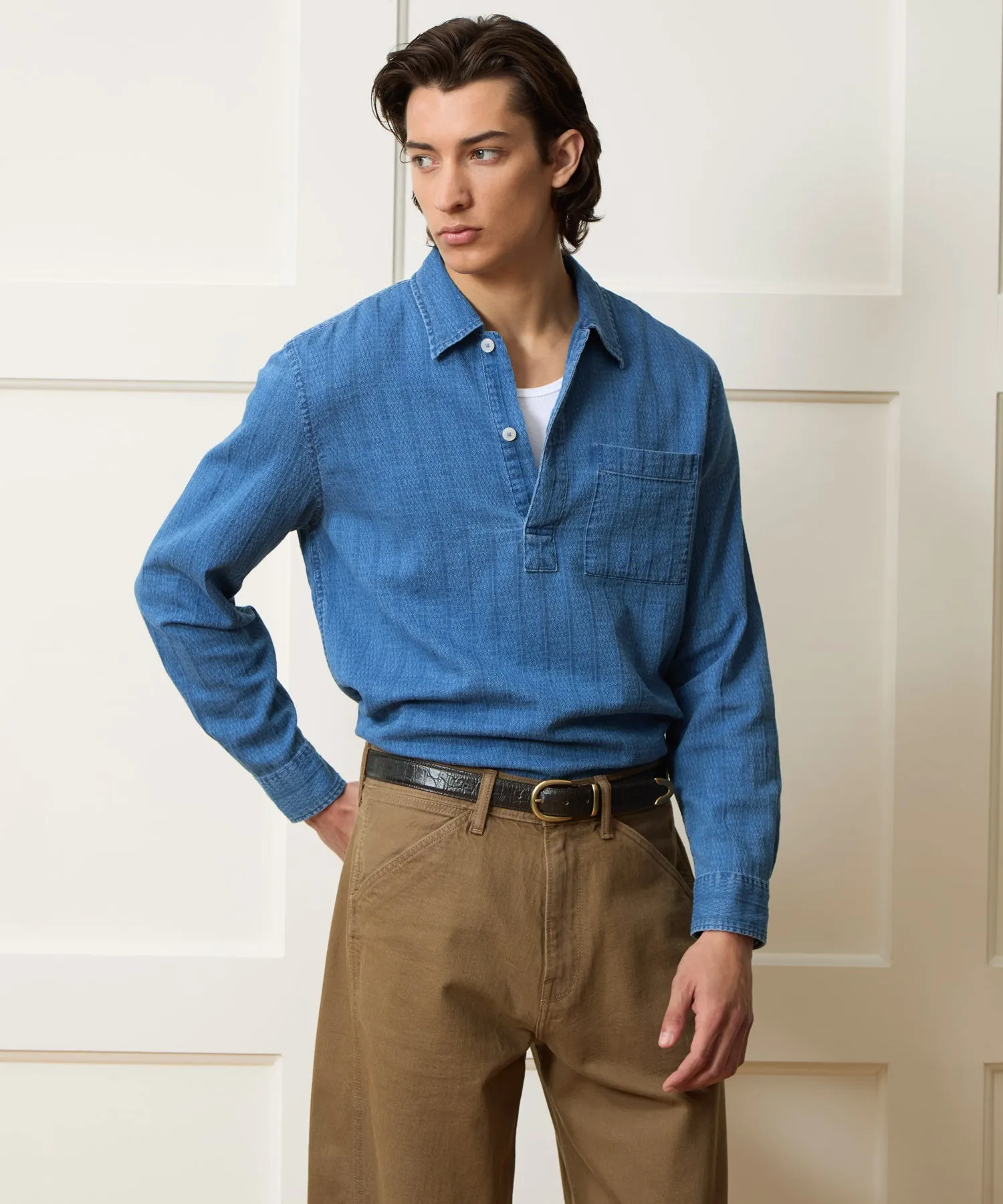 Jacquard Denim Popover sold by Todd Snyder product image thumbnail 2