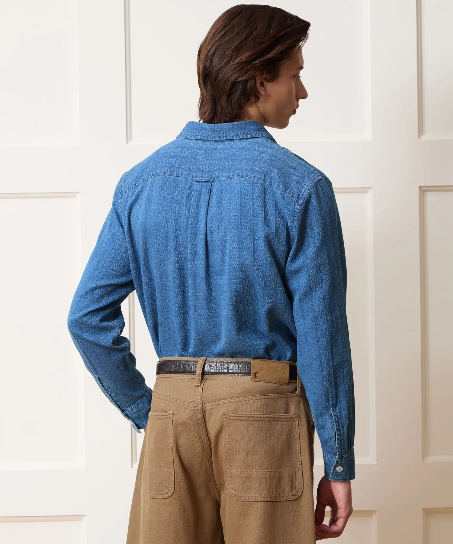 Jacquard Denim Popover sold by Todd Snyder product image thumbnail 5