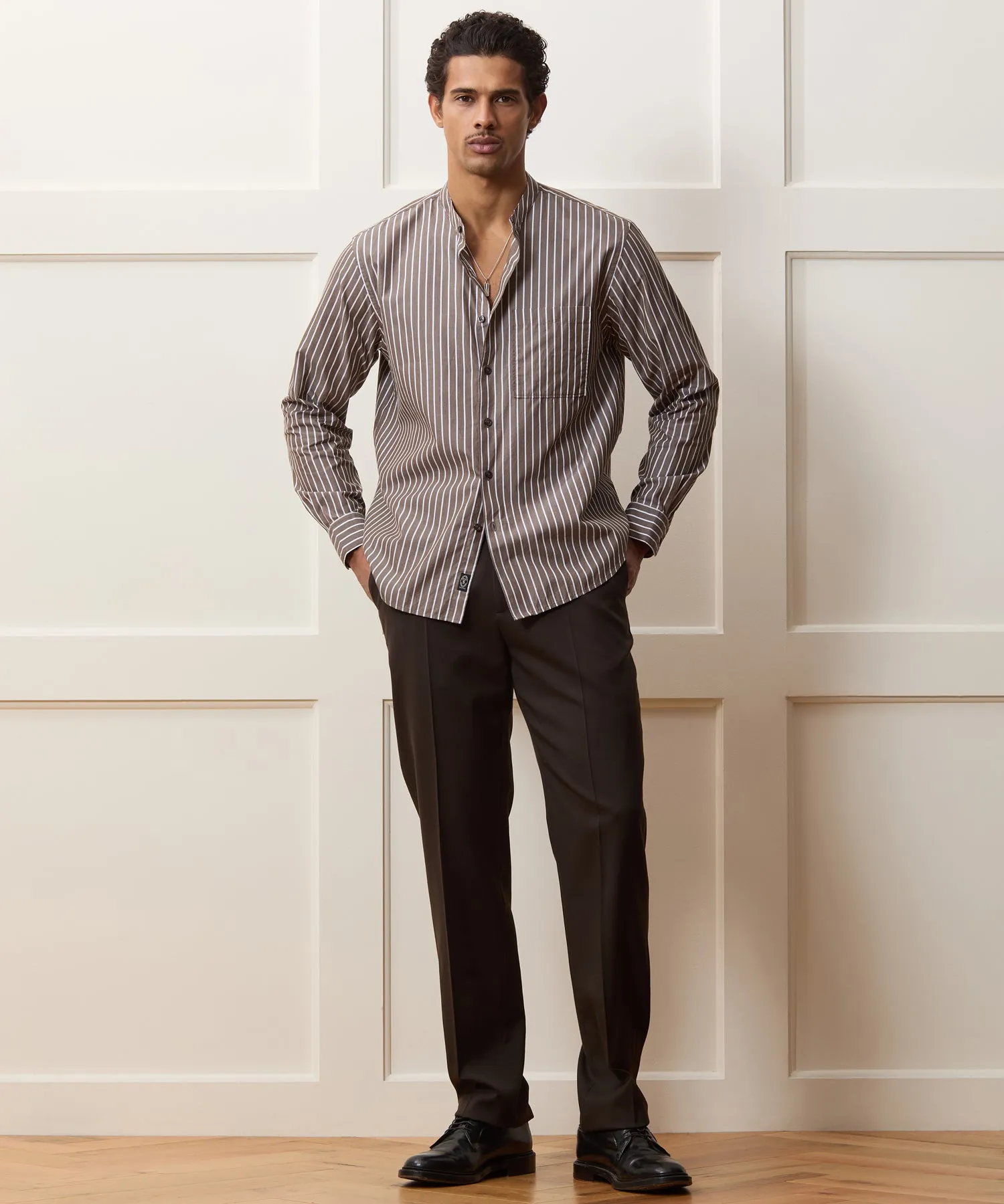 Poplin Band Collar Big Shirt sold by Todd Snyder product image thumbnail 3