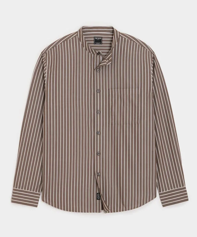 Poplin Band Collar Big Shirt sold by Todd Snyder