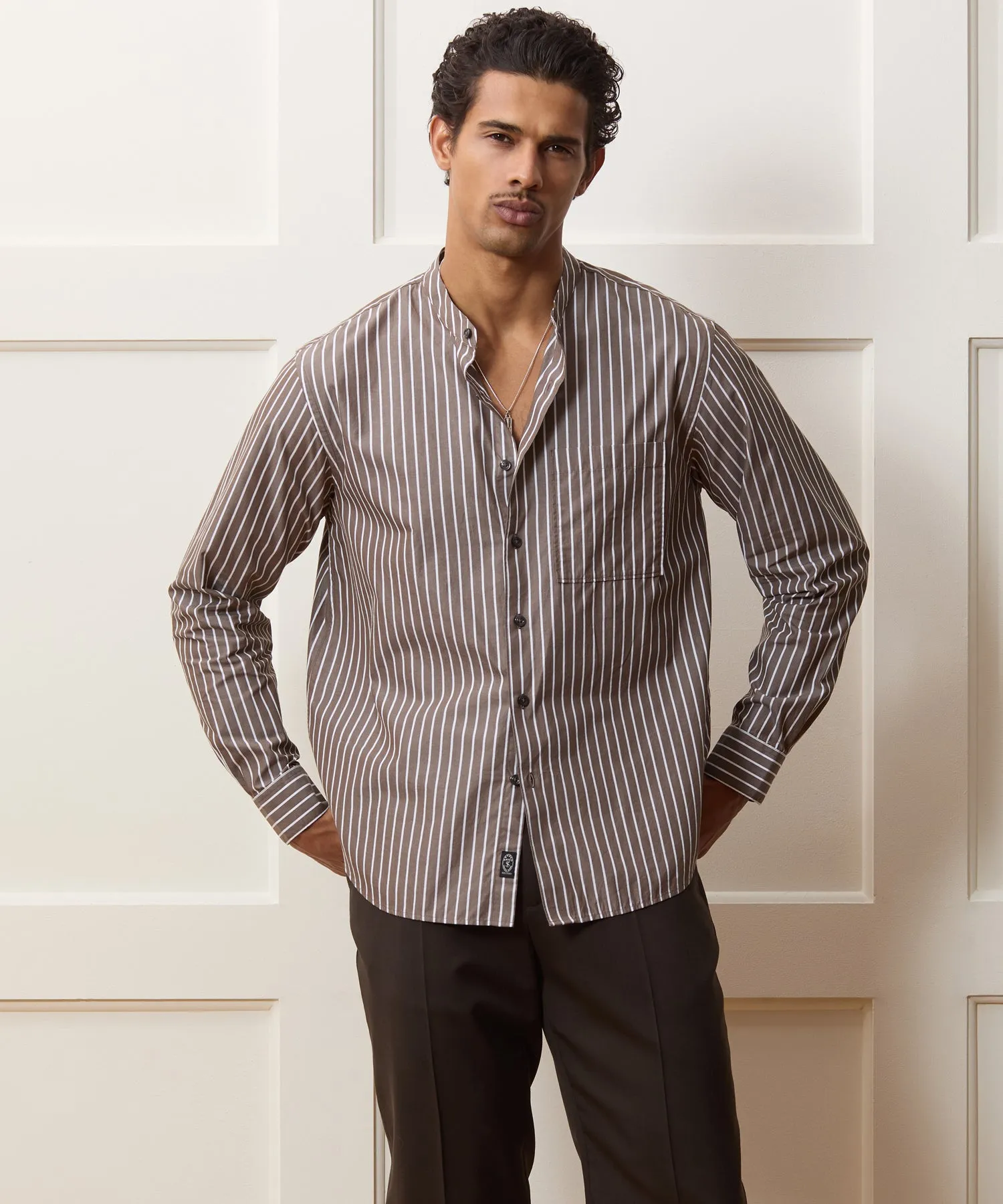 Poplin Band Collar Big Shirt sold by Todd Snyder product image thumbnail 2