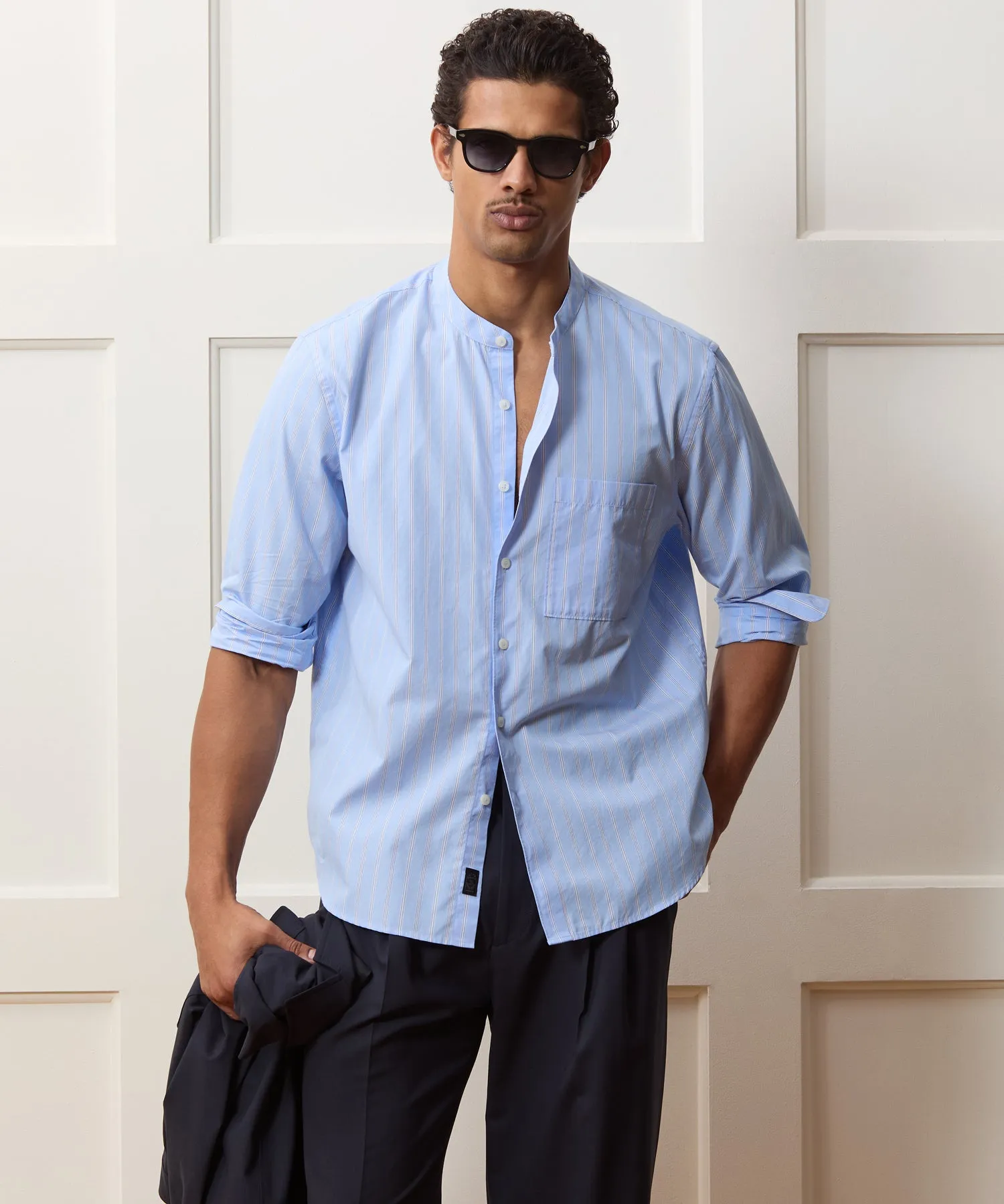 Poplin Band Collar Big Shirt sold by Todd Snyder product image thumbnail 2
