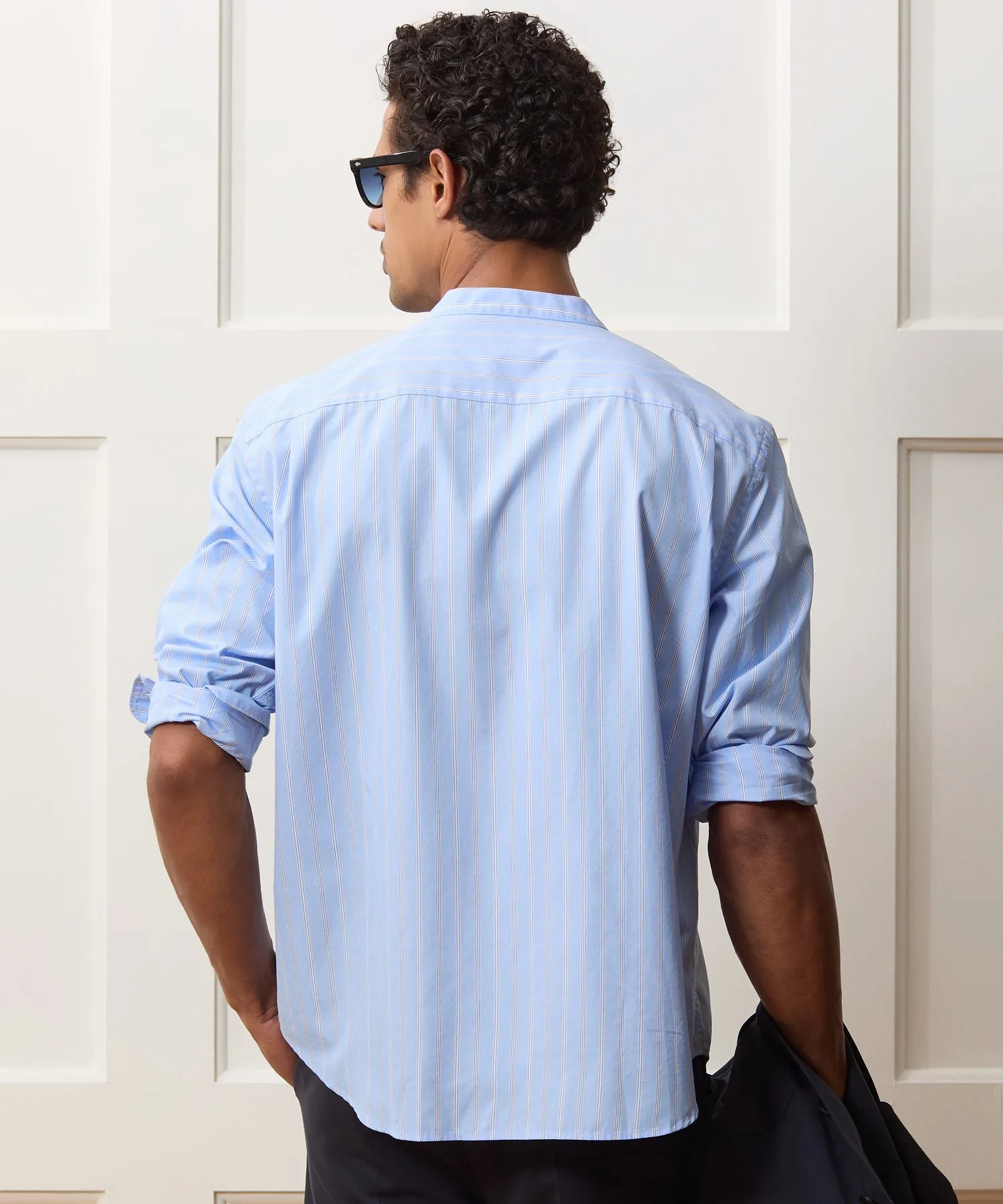 Poplin Band Collar Big Shirt sold by Todd Snyder product image thumbnail 5